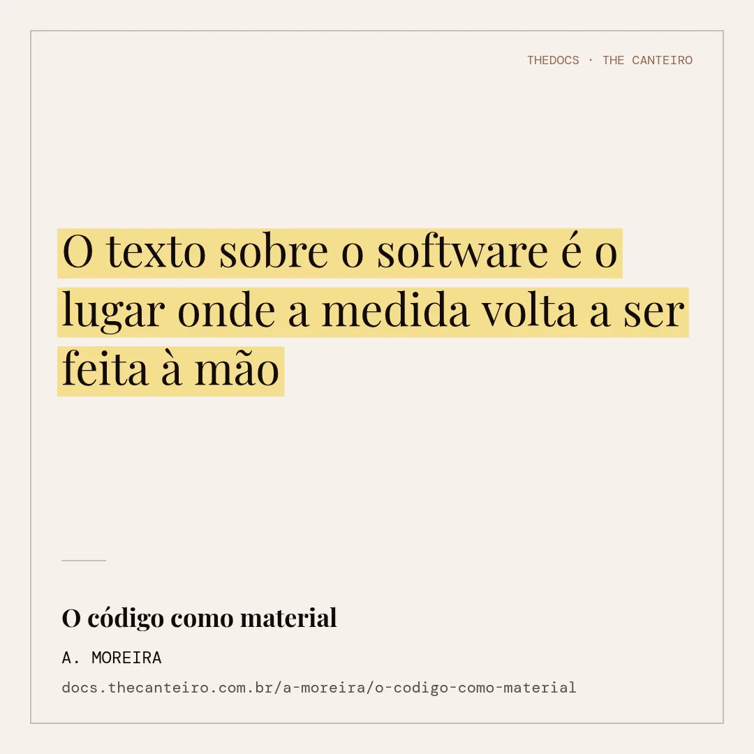 Cartão quadrado de citação: o trecho em serifa grande, marcado em amarelo, sobre fundo de papel, com o título, o autor e o endereço embaixo.